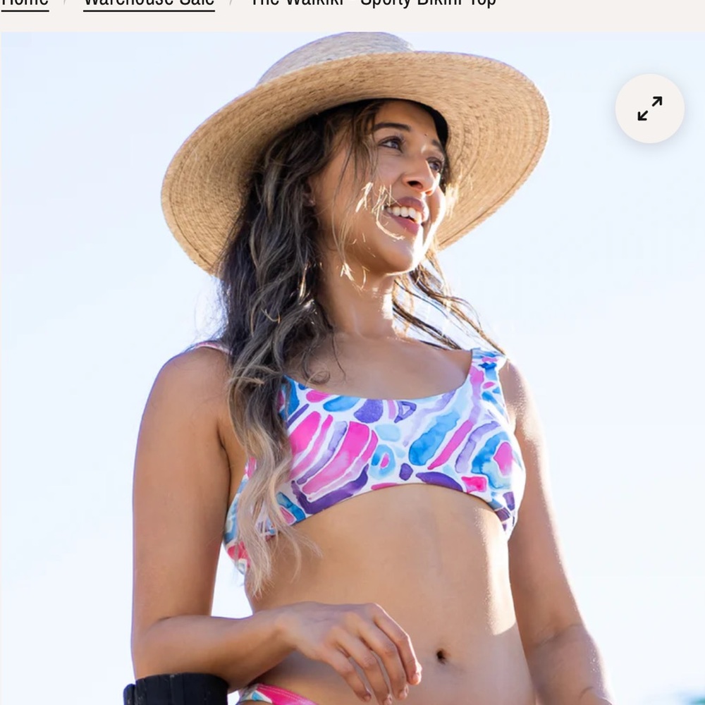 Kenny flowers watercolors THE WAIKIKI SPORTY BIKINI TOP